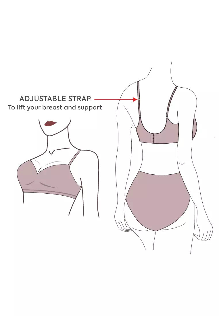 Next to Skin Ladies Seamless Heatpress Comfort Fit Soft Push Up Wireless NonWire Bra Kenzi 1pc (Beige)