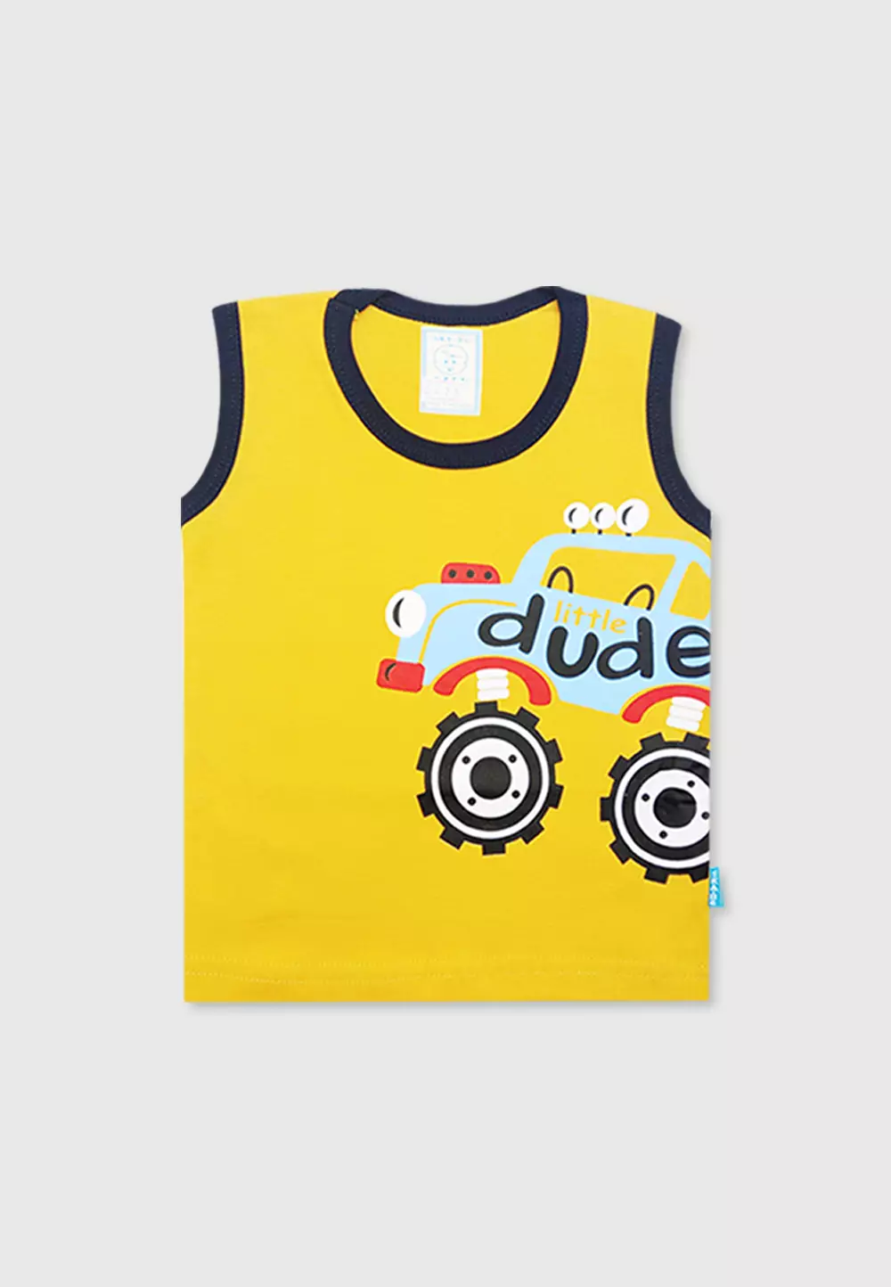Wakakids Baju Singlet Bayi Anak Laki Laki Usi 6 Bulan Hingga 12 Bulan Setelan Celana Jeans Motif Little Tractor 3425 Kuning