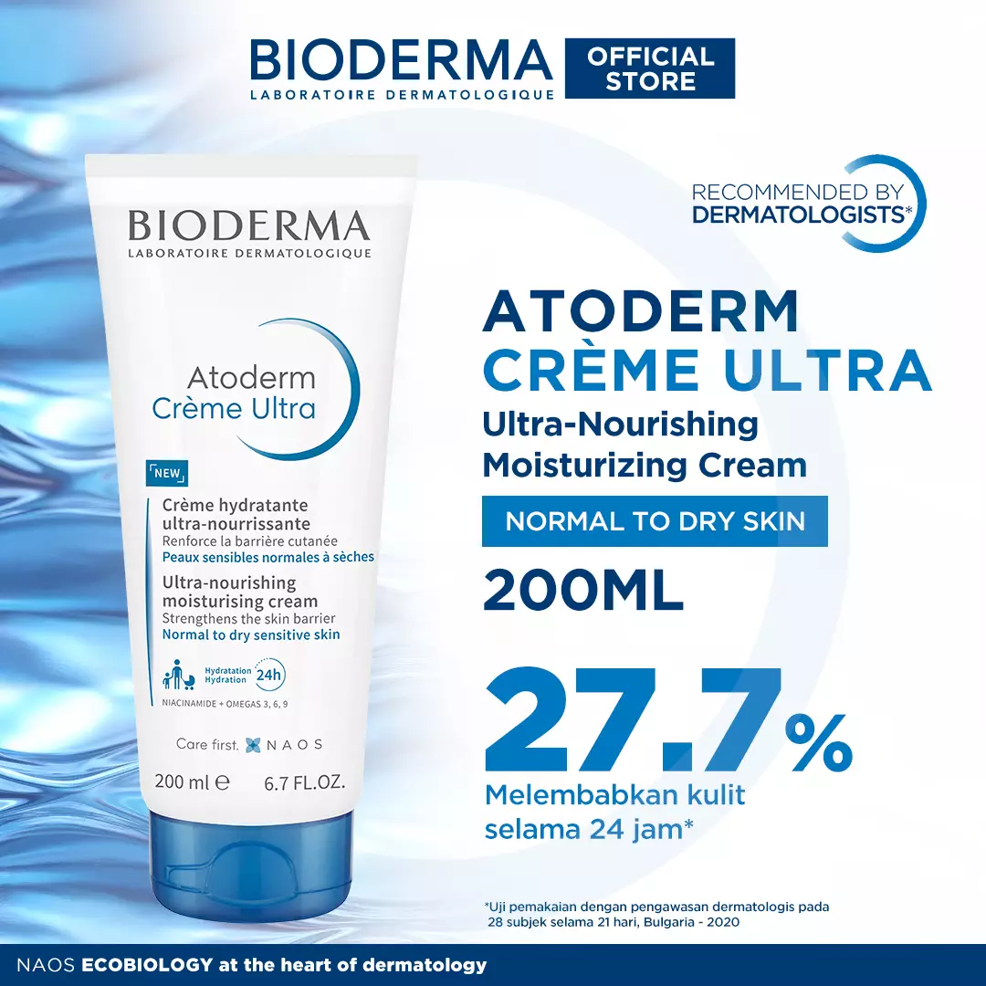 Bioderma Atoderm Creme 200 ml - Face / Body Moisturizer untuk Kulit Normal / Kering