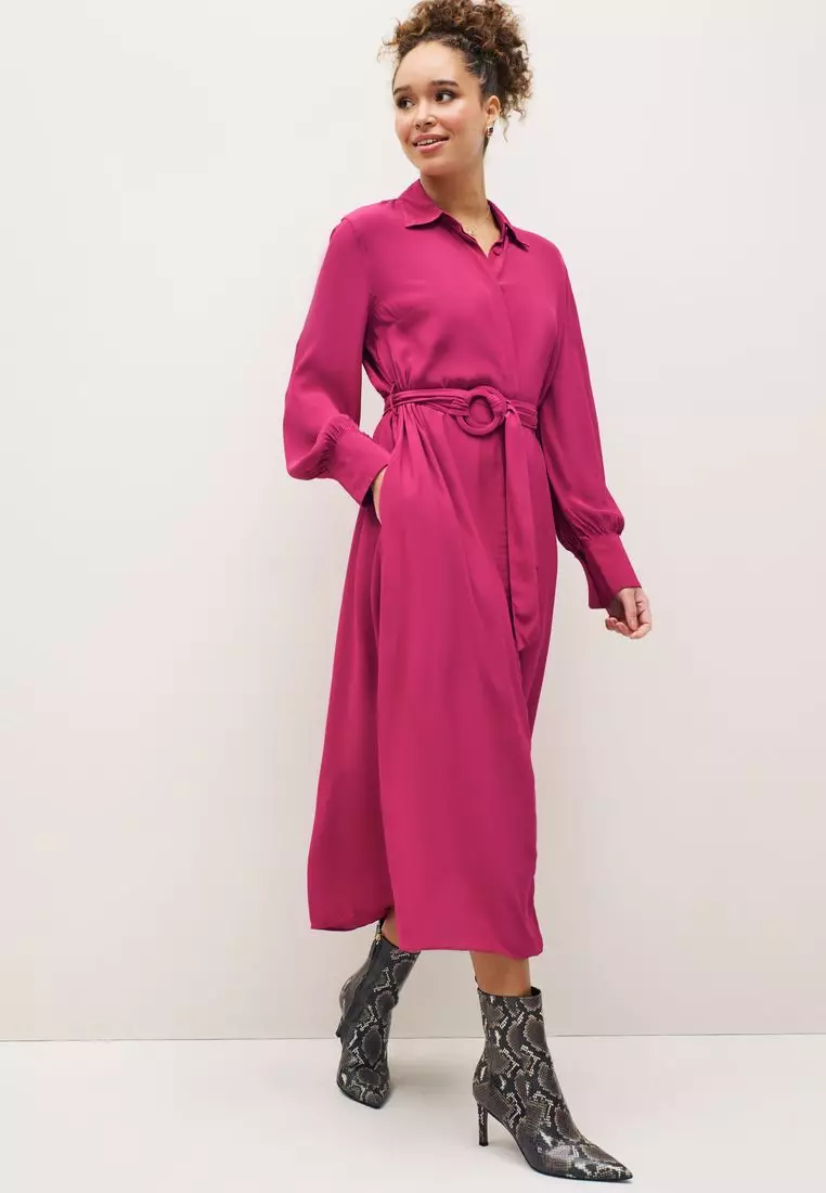 Buy NEXT Belted Midi Shirt Dress 2024 Online | ZALORA Singapore