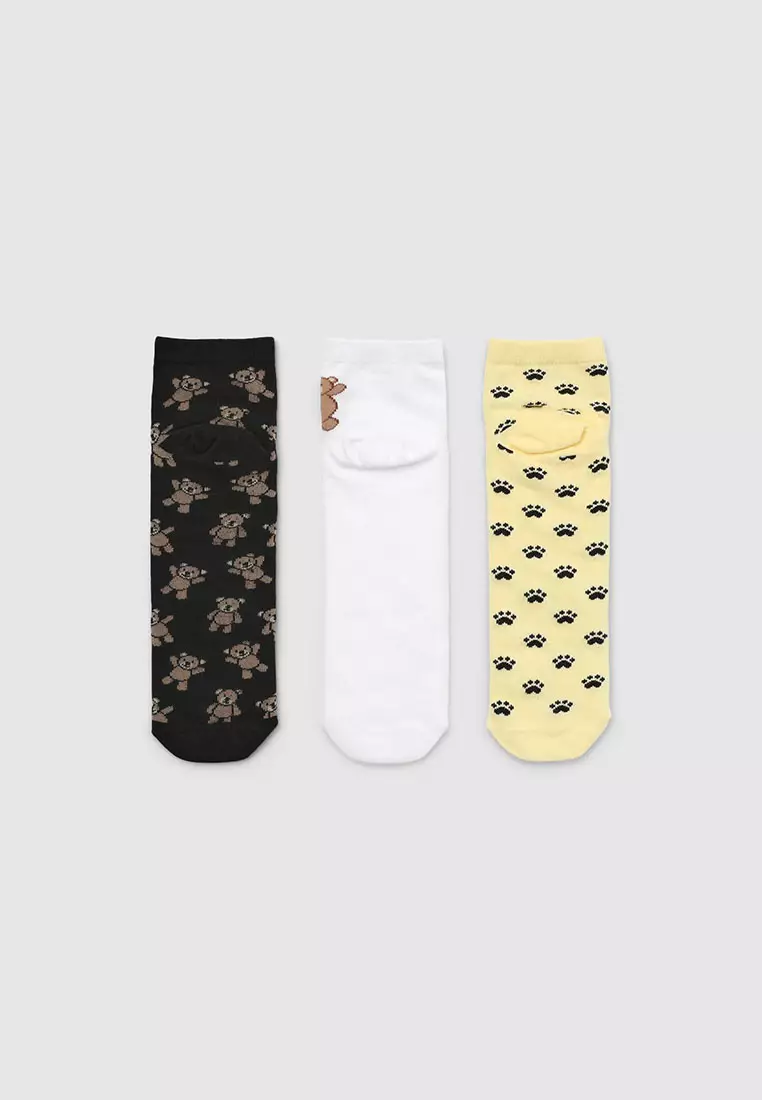Women's Pack of 3 pairs of animal print socks