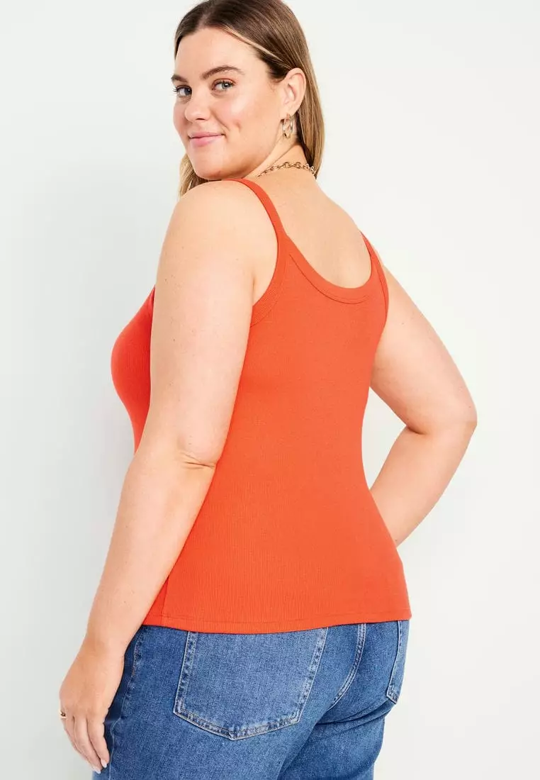 Fitted Rib-Knit Tank Top for Women