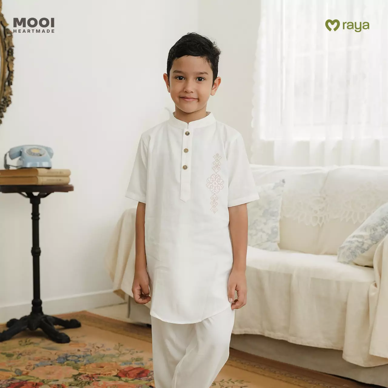 Mooi Adam Koko Set Setelan Koko Anak Raya Collection Basic Series 2026 - Brown Beige