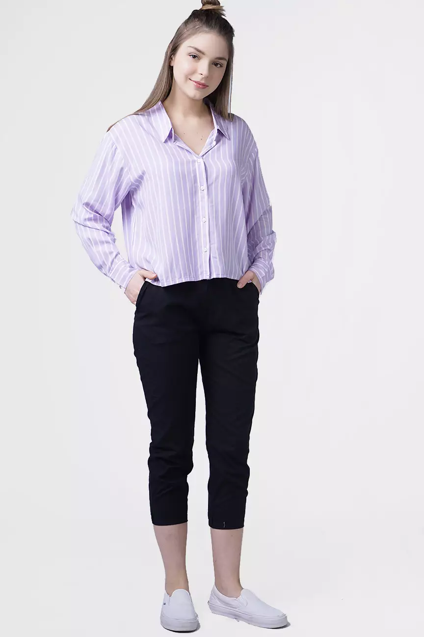 Kemeja Wanita Carol White Lilac