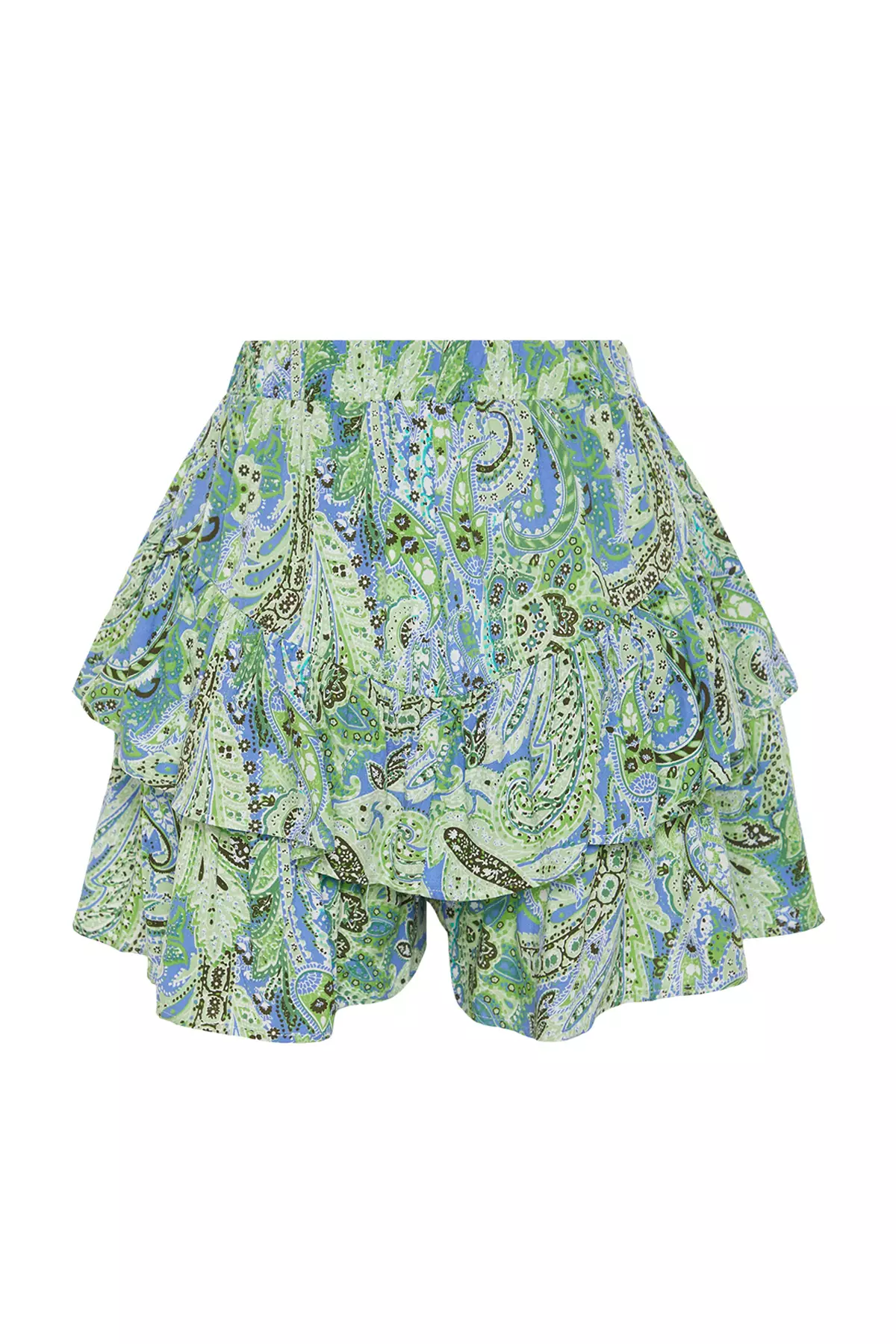 Paisley Pattern Ruffled Shorts