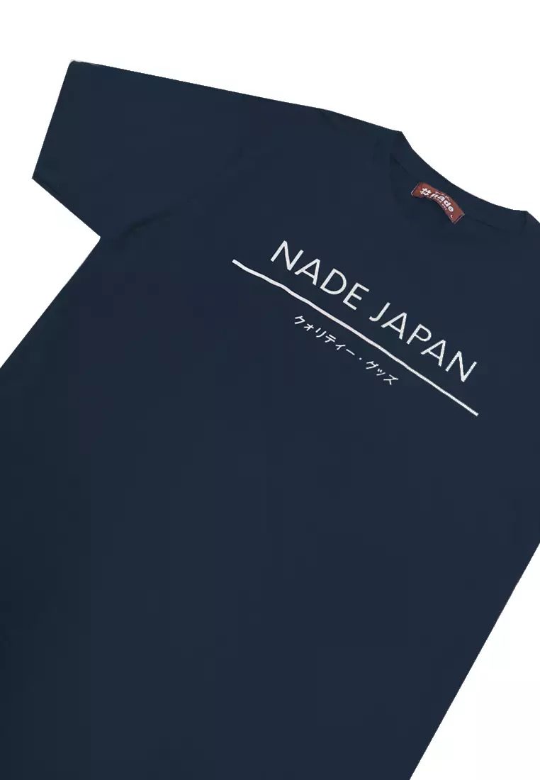 Nade NT040W S/S Kaos Pria Men Jpn Stripe Navy