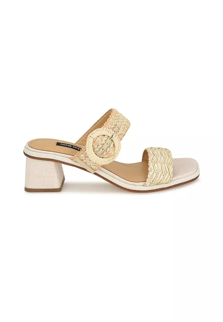 Discount on Nine West  shoes - SKU: Emerey2 Woven Slide Sandals Light Natural