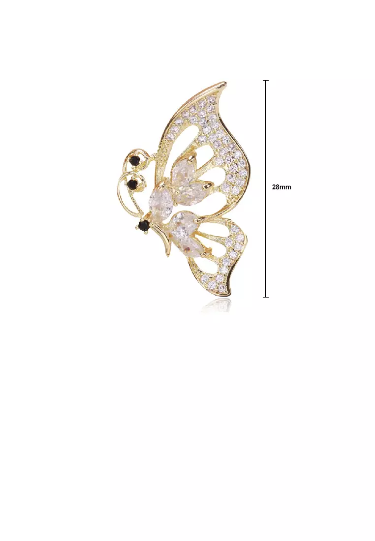 Gold butterfly brooch outlet