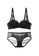 ZITIQUE black Women's 3/4 Cup Deep-V Lace Lingerie Set (Bra and Underwear) - Black 68CB4USAAB0D1FGS_1