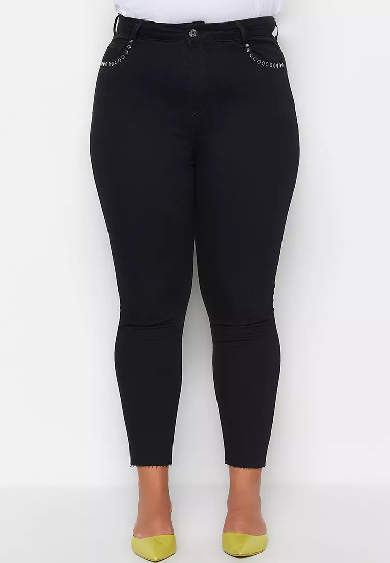 Trendyol Combinaison Femme Grande Taille Uni - Salopette Décontractée Confortable Jusqu'à 6XL