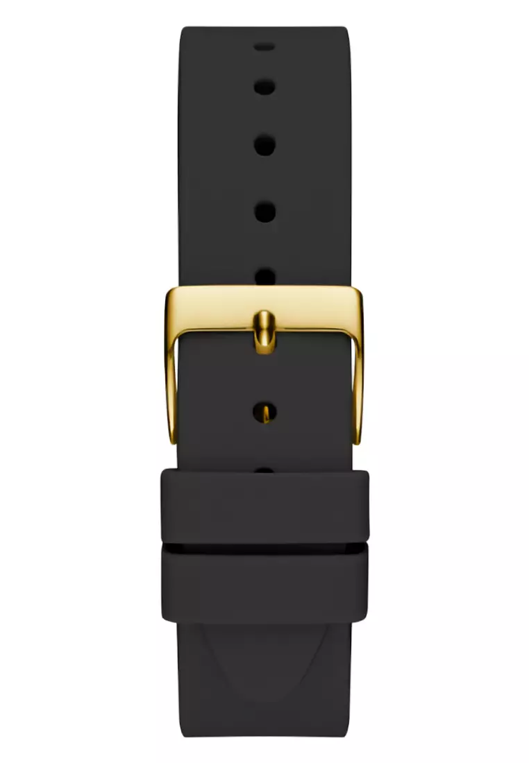 Guess Gemini GW0222L1 - Jam Tangan Wanita - Gold - Black Rubber Strap