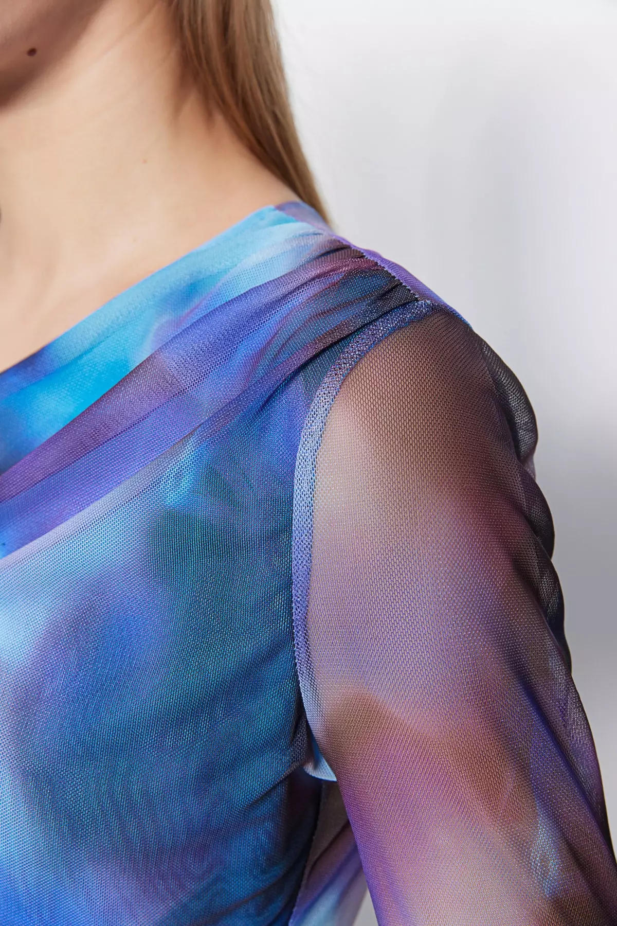 Patterned Tulle Knitted Bodysuit