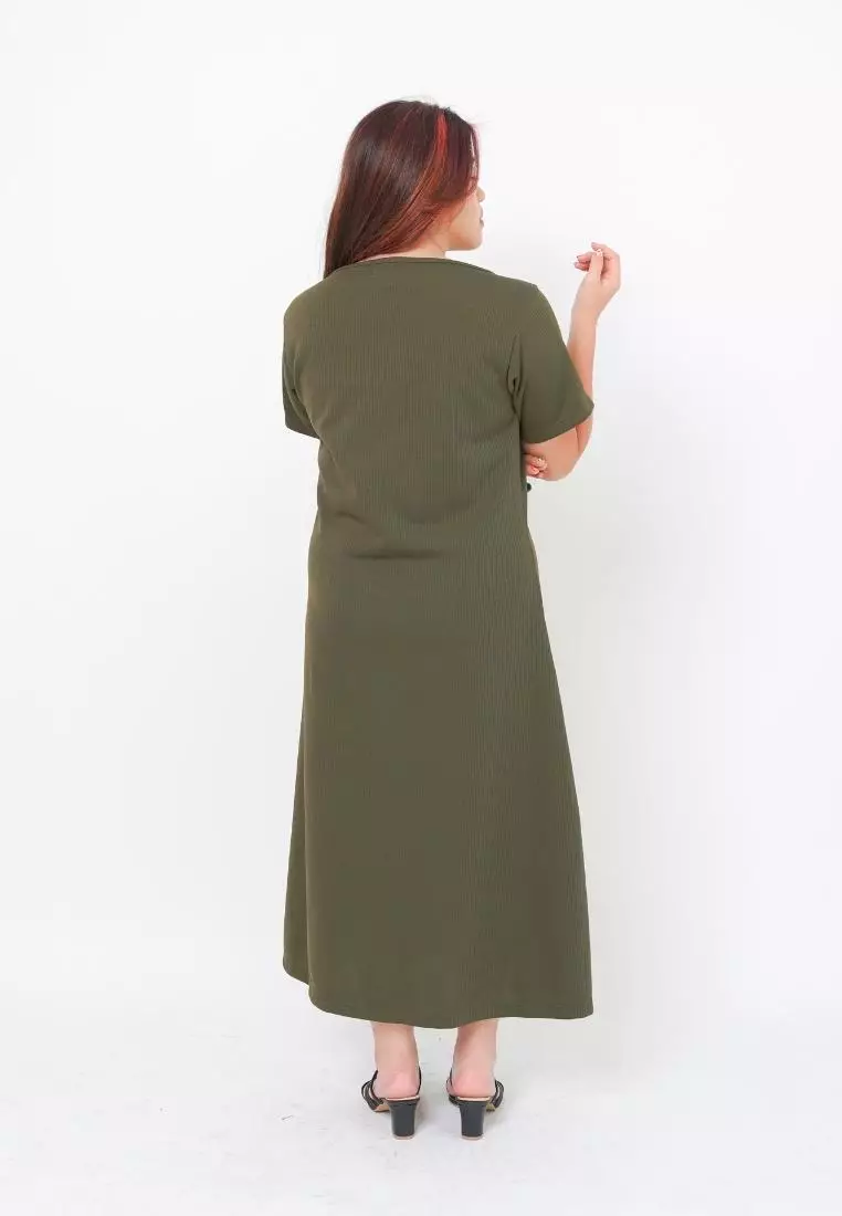 Plus Size Long Dress Alecya Army