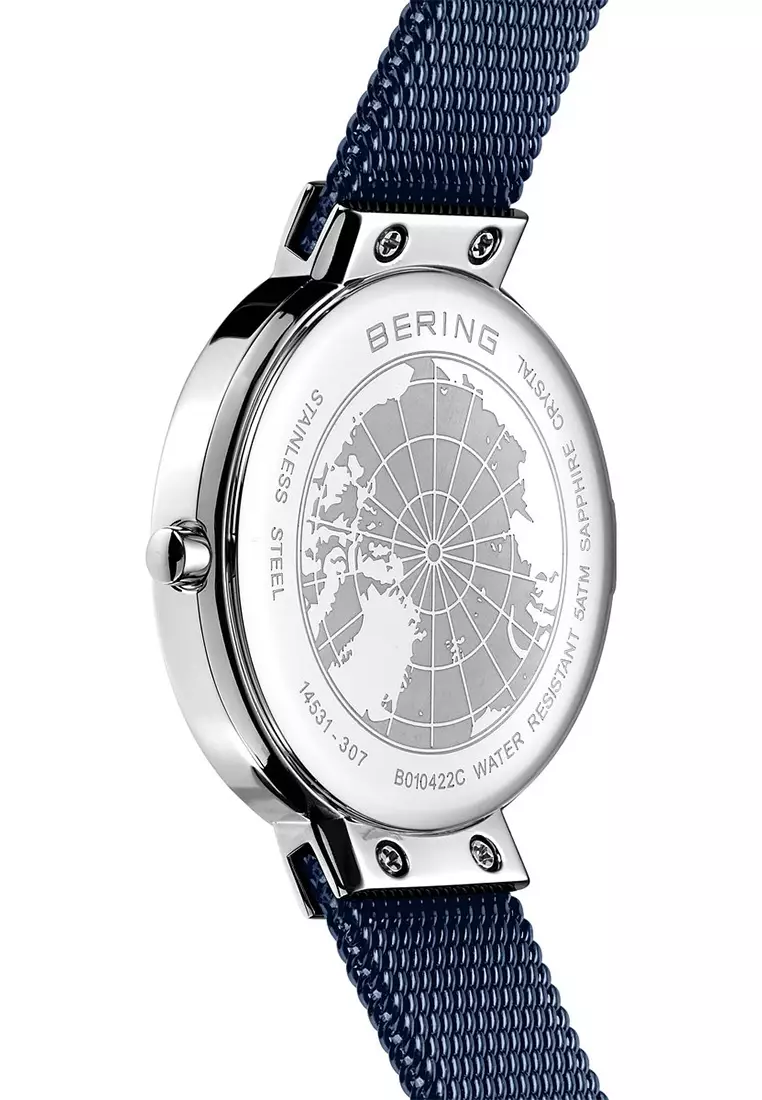 Women's Blue Steel Mesh Bracelet and Blue Dial Quartz Watch - 14531-307