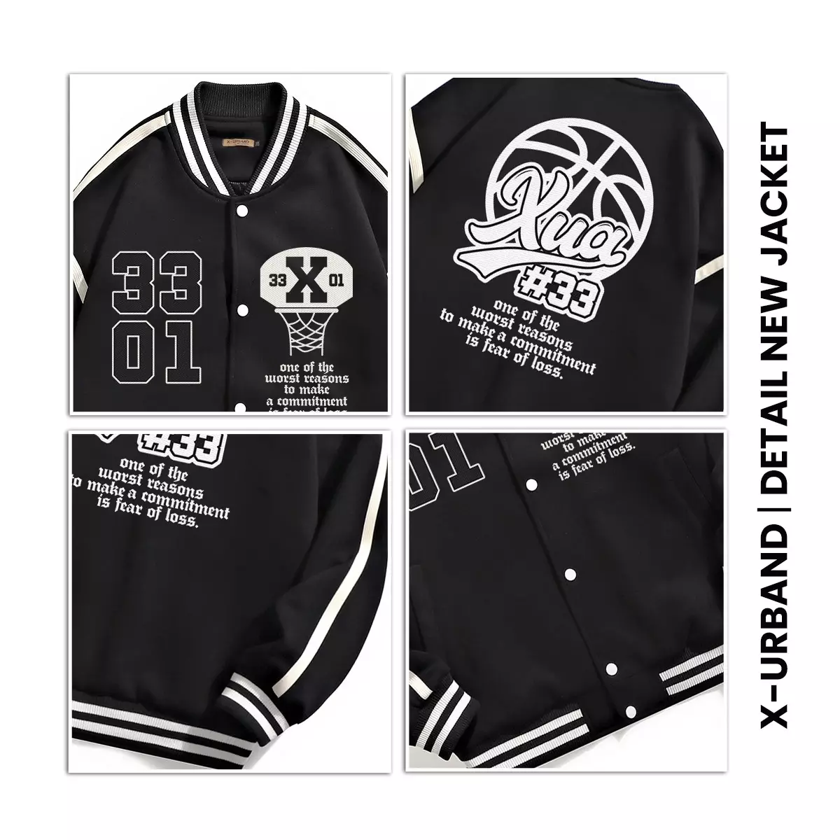Jaket Varsity Black