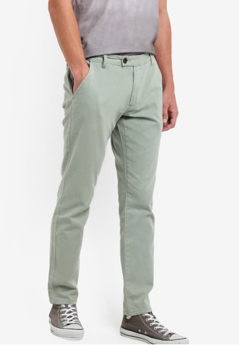 Washed Chinos With Back Pocket Detail