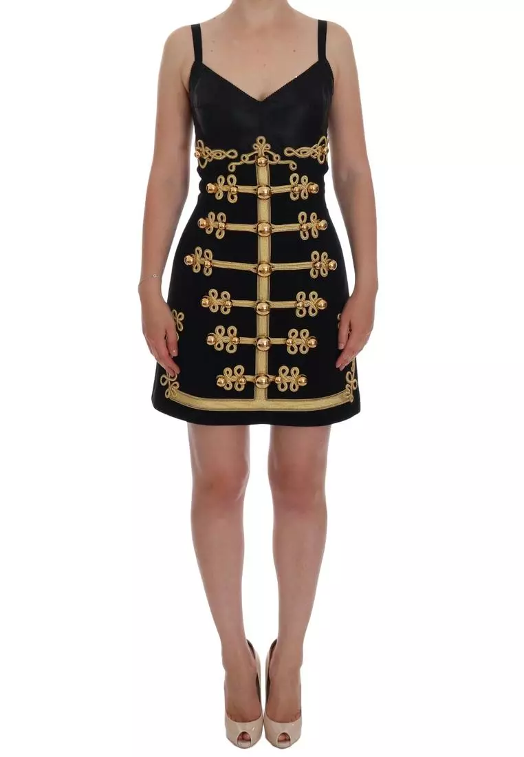 Black and gold outlet a line dress