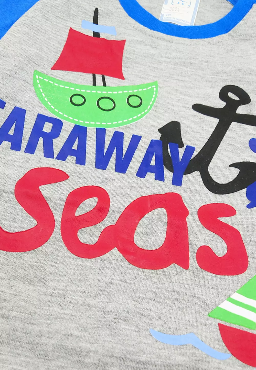 Wakakids Setelan Bayi Laki Laki Baju Lengan Pendek Anak Usia 12 Bulan Hingga 18 Bulan Set Celana Kaos Motif Anchor Sea 3094 Merah