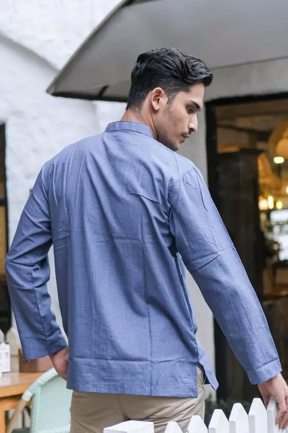 Koko Pria Lengan Panjang  A2J12 Navy