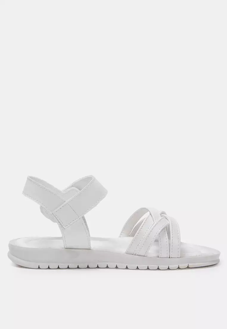 Trendyol White Velcro Strap Big/Little Girls Kids Sandals Takss25Sd00040