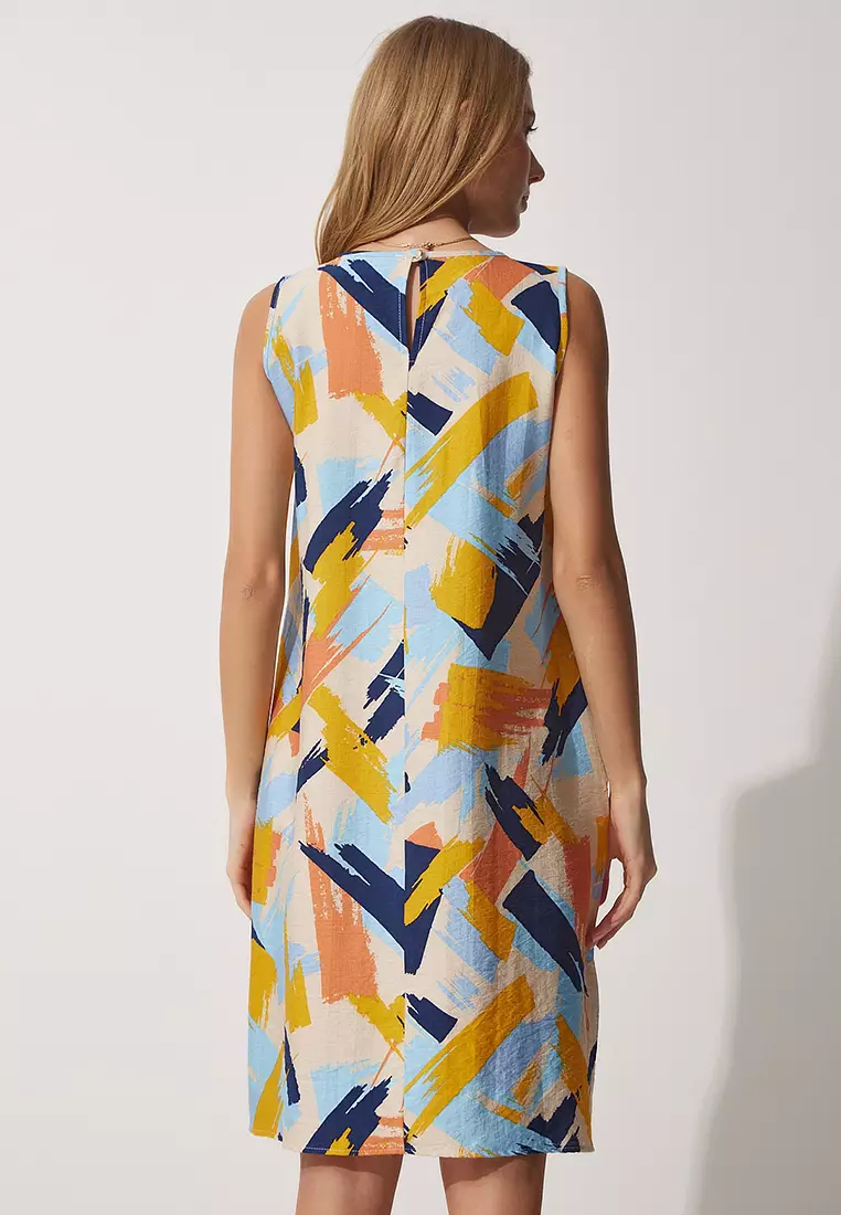 Patterned Mini Summer Dress