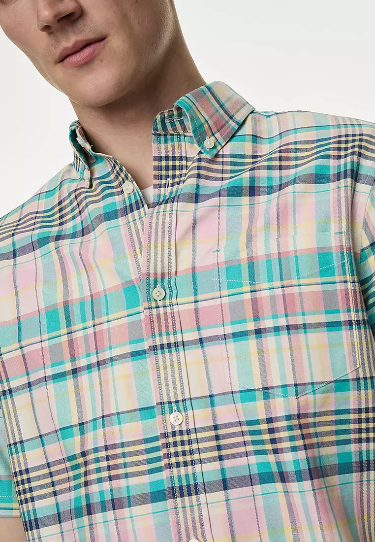 Easy Iron Pure Cotton Check Oxford Shirt