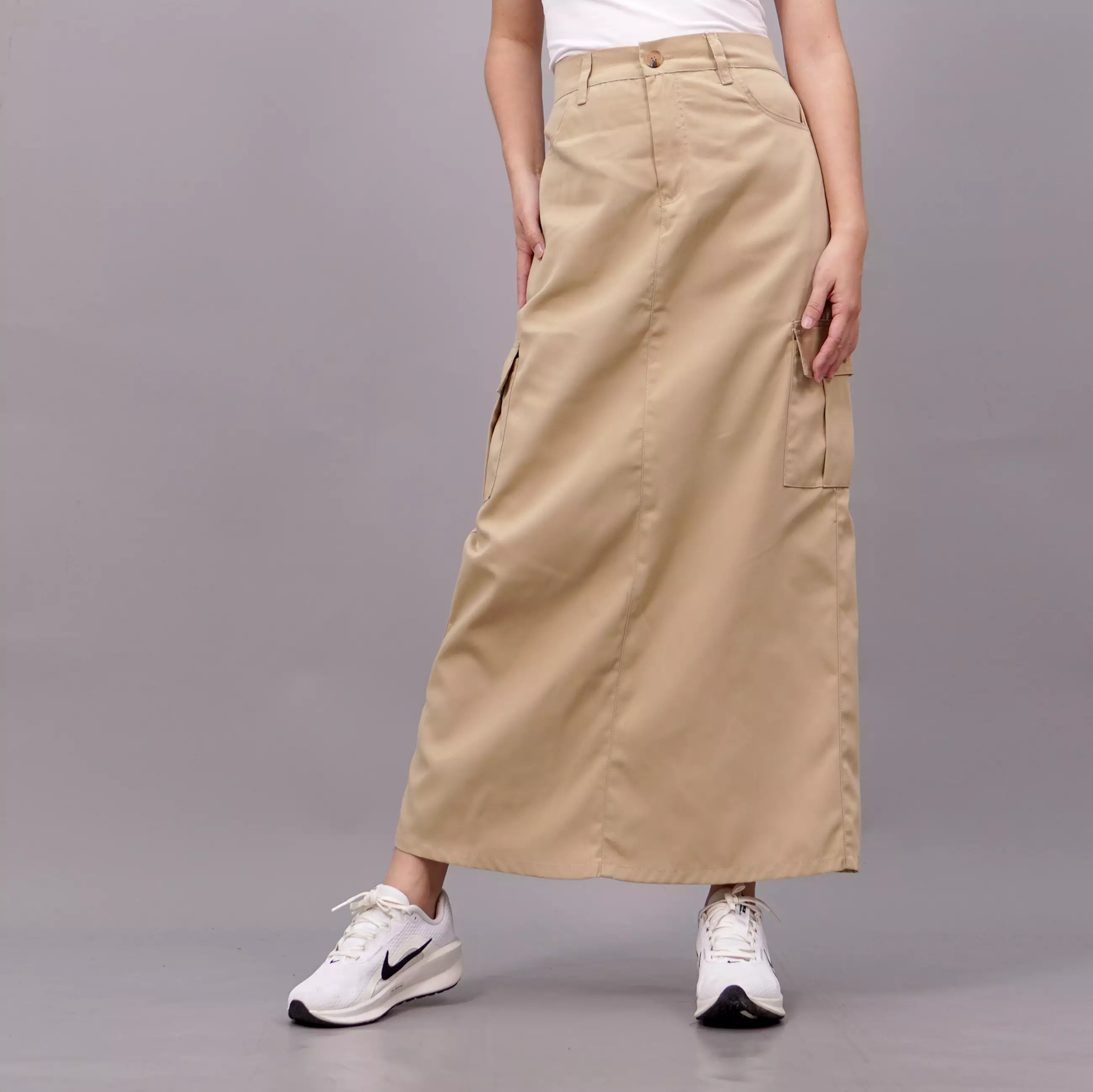 MAGGIE Rok Cargo Kekinian Rok Model Terbaru Rok Kargo - KREM