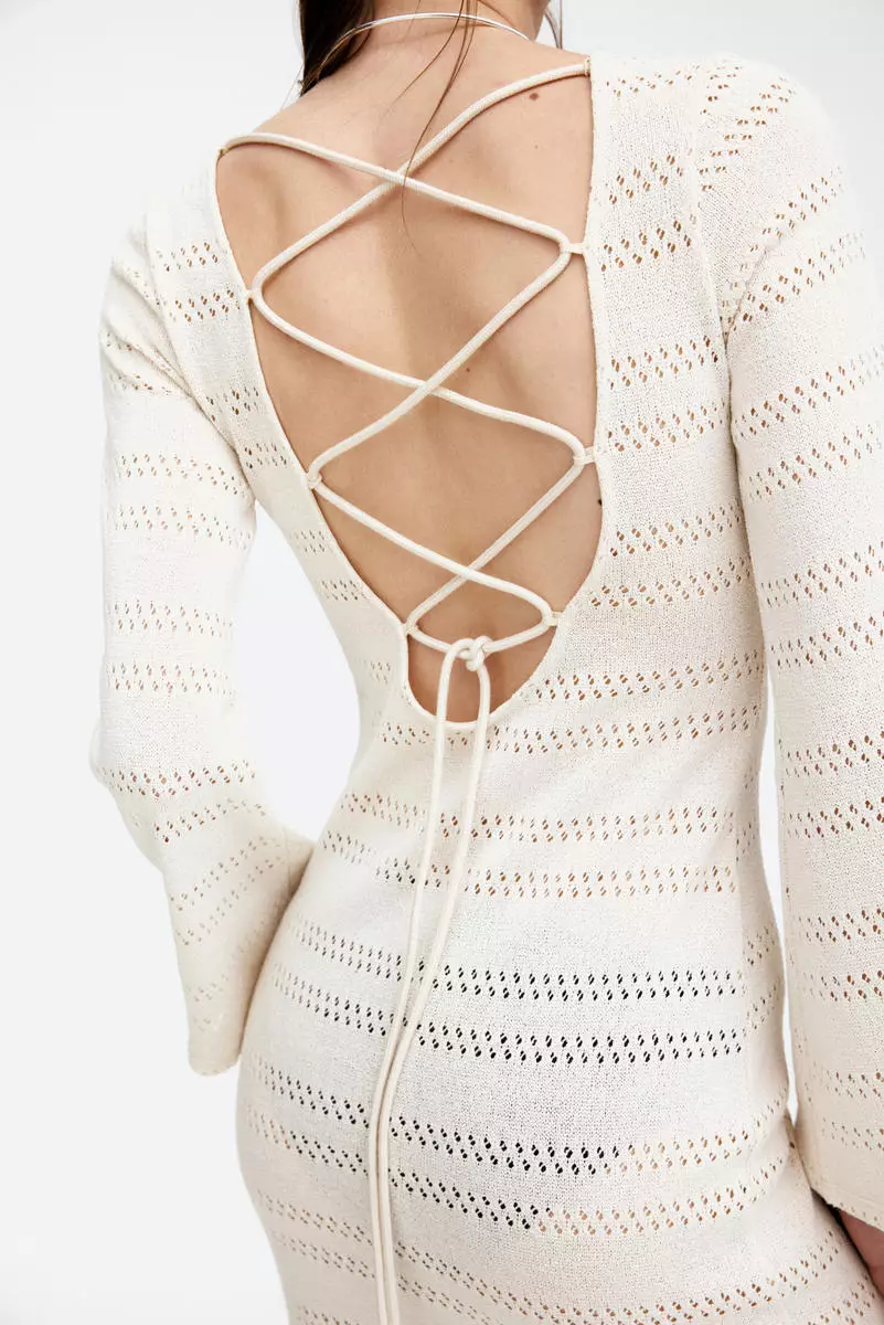 shaia pointelle knit mini dress Romina Mini Dress Pointelle Knit Vintage White main image 0