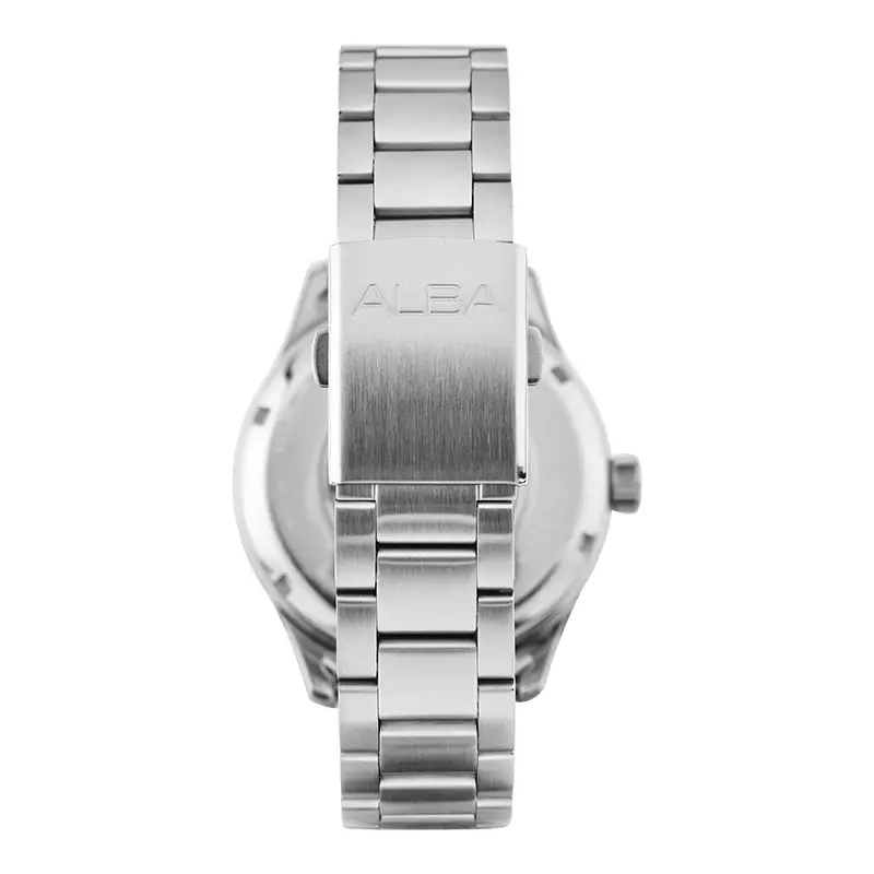 Jam Tangan Pria Alba Mechanical AL4275X1 Automatic Man Black Camouflage Dial Stainless Steel Strap