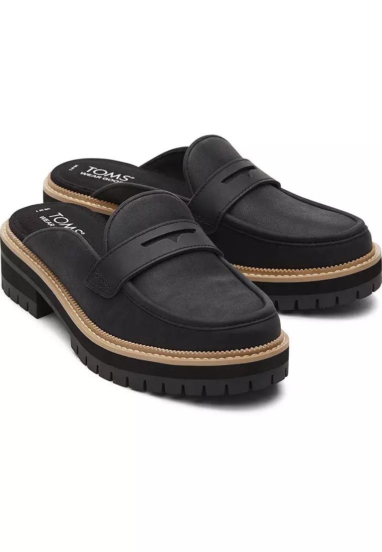 Women Cara Leather Loafer - Black Mule