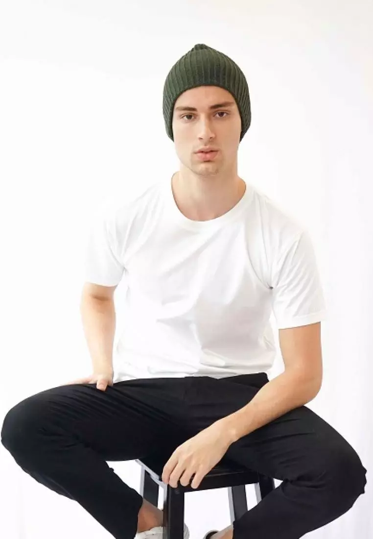Houseofcuff Topi Kupluk Rajut Beanie Hat Polos Topi Gunung Hijau Army