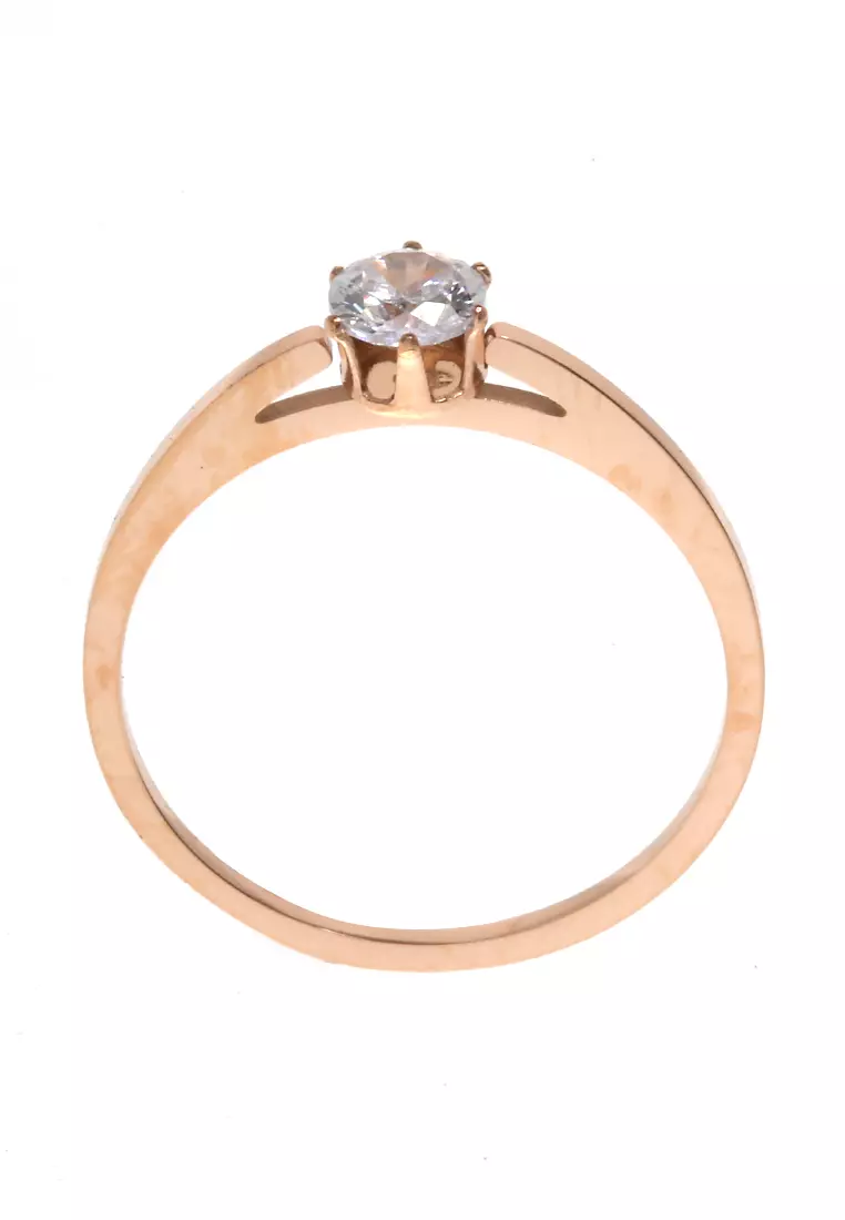 Cincin Diamond Aksesoris Wanita Fashion Ring Premium Quality - Rose Gold