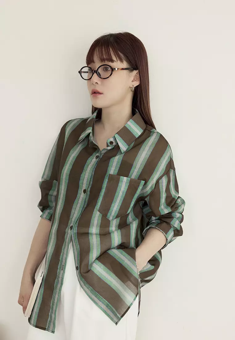 Stylish Striped Relaxed-Fit Shirt [AB20483]