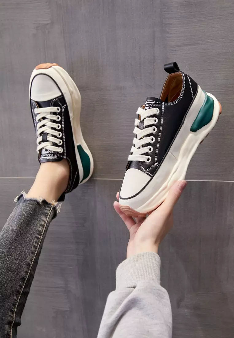 Color Matching Leather Sneakers RX2526