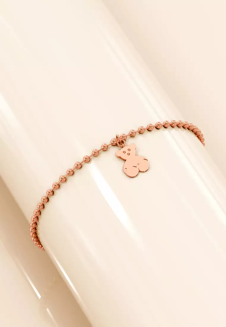 Charmed Baby Bear Bracelet-Rose Gold
