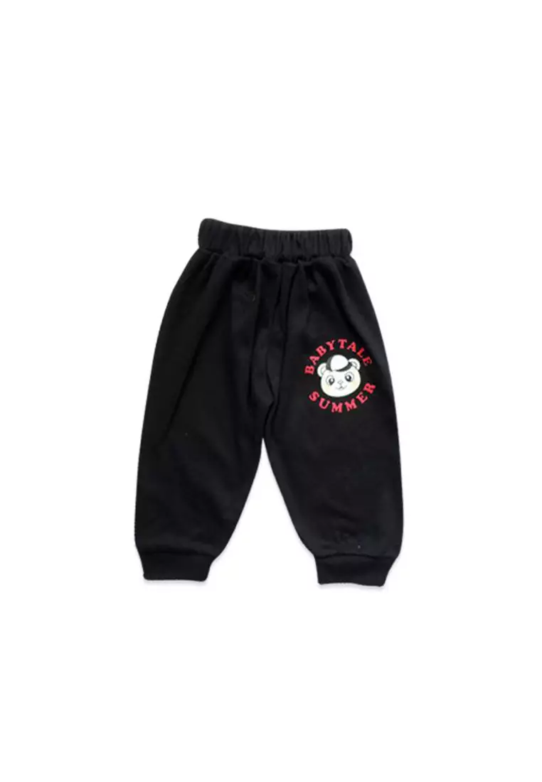 Skabe Pakaian Bayi Anak Laki Laki Baju Atasan Oblong Lengan Pendek Motif Salur Bear Setelan Kaos Celana Jogger All Size Warna Tua Untuk Usia 12 Bulan Hingga 18 Bulan 3144