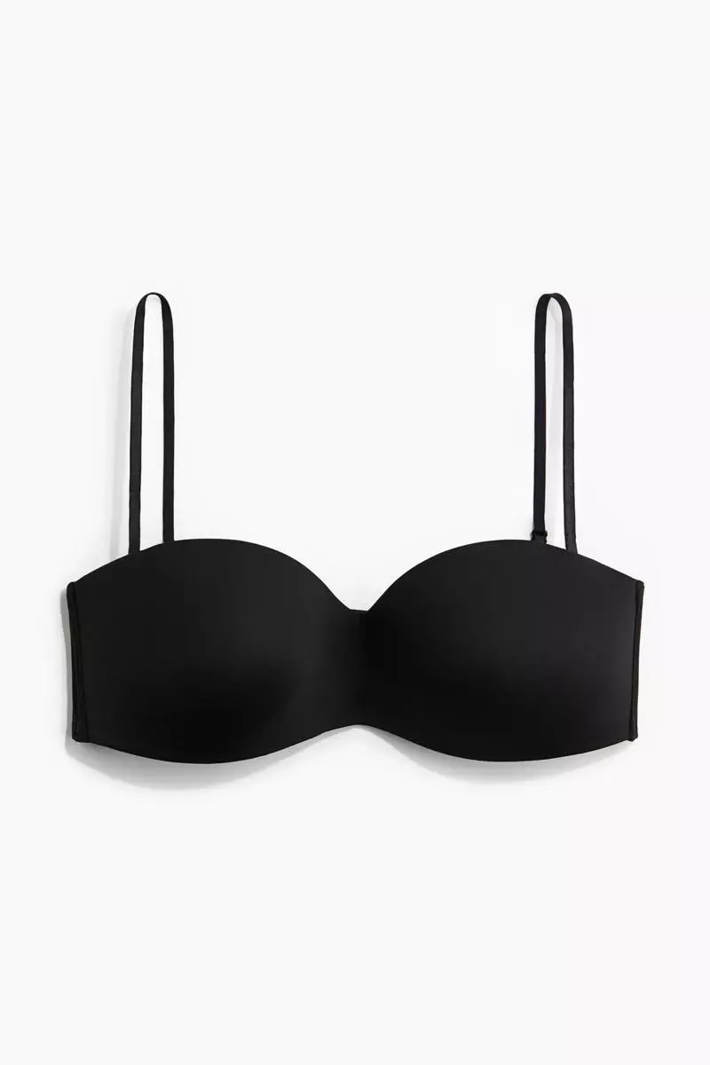 Padded microfibre bandeau bra