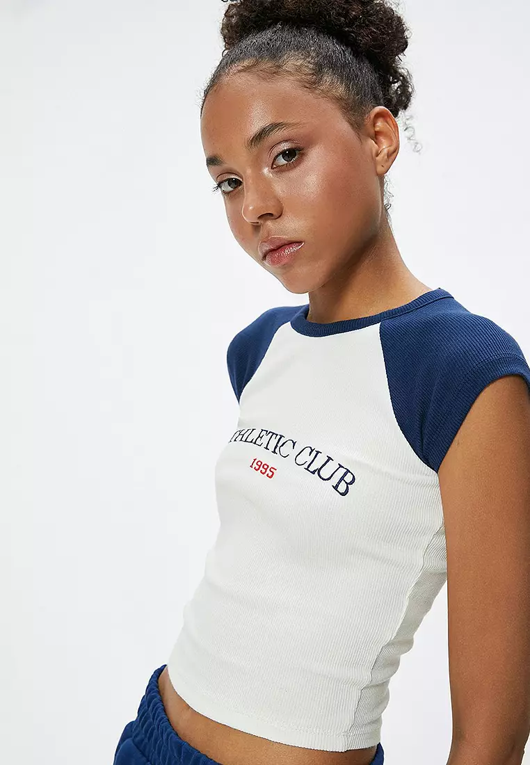 Raglan Sleeve Crop T-Shirt