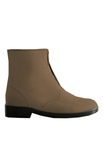 Twenty Eight Shoes brown VANSA Zipper Mid Rain Boots VSW-R18789 DDD36SHB5B4C14GS_1
