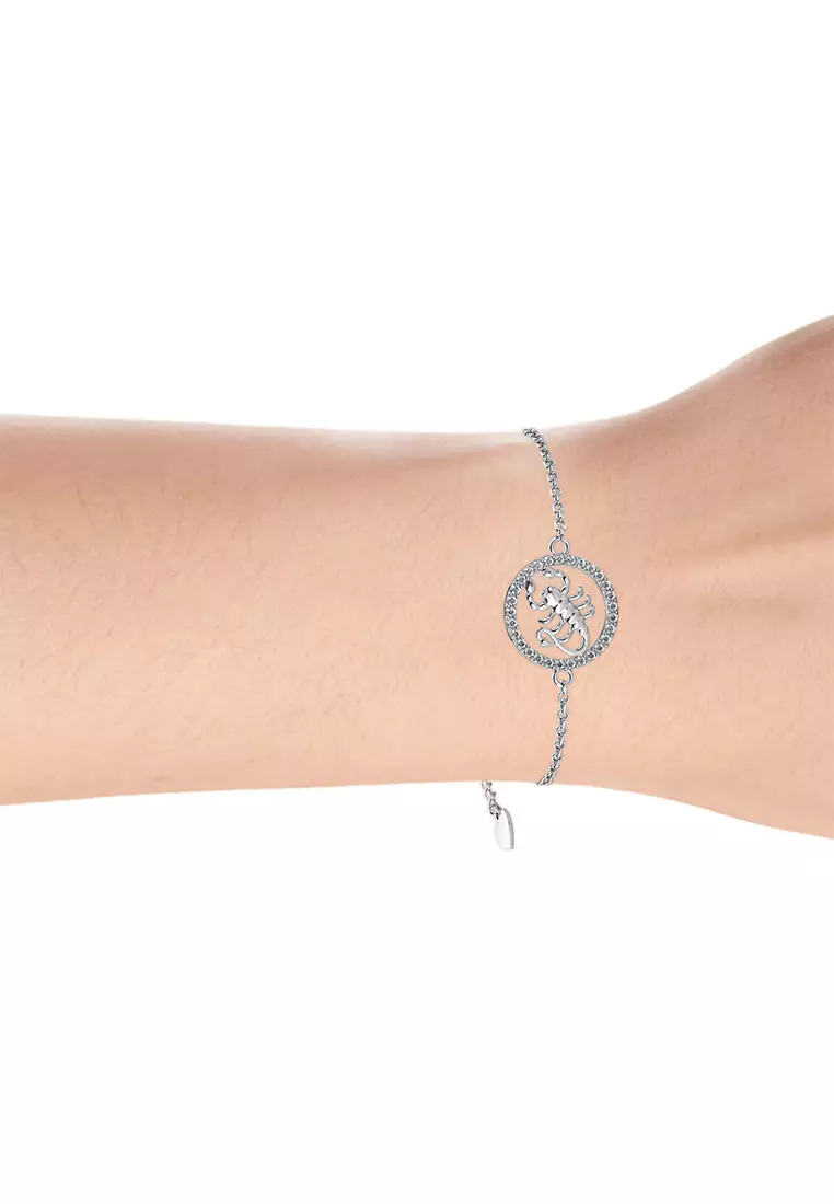 Her Jewellery Circlet Scorpio Bracelet (White Gold) - Luxury Crystal Embellishments plated with 18K Gold