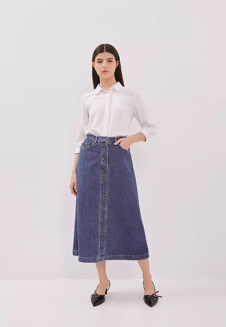 DUST Rok Denim Nurika Biru (D. 21146)