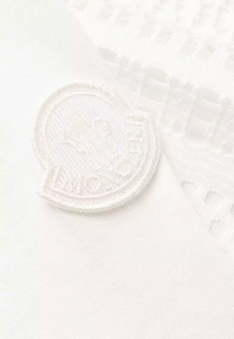 Logo Patch Dress in White