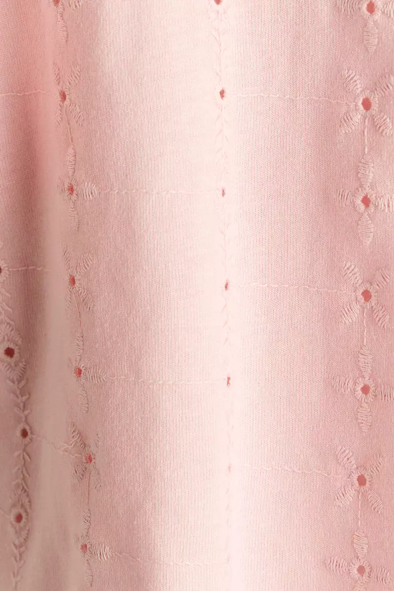Flutter-sleeved broderie anglaise top