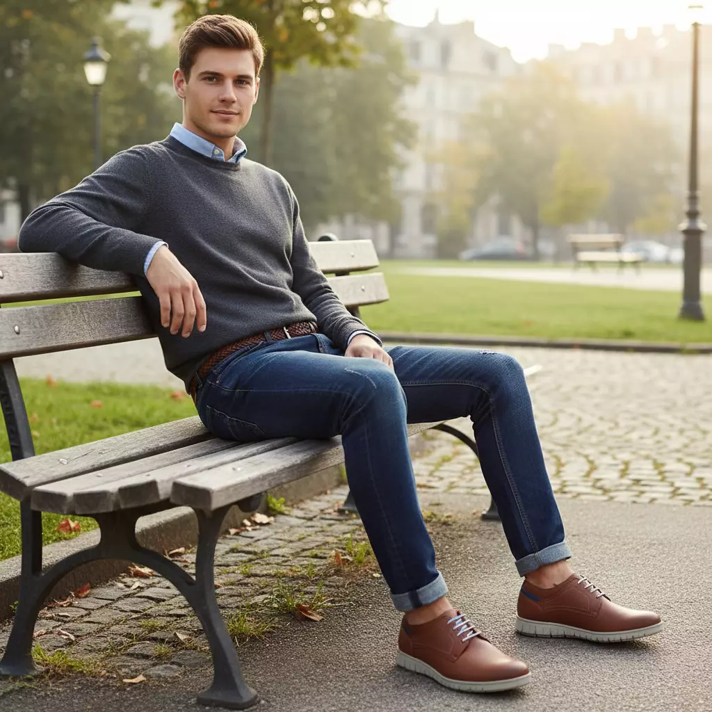 PAULMAY - Sepatu Sneakers Pria Modena 45 - Tan