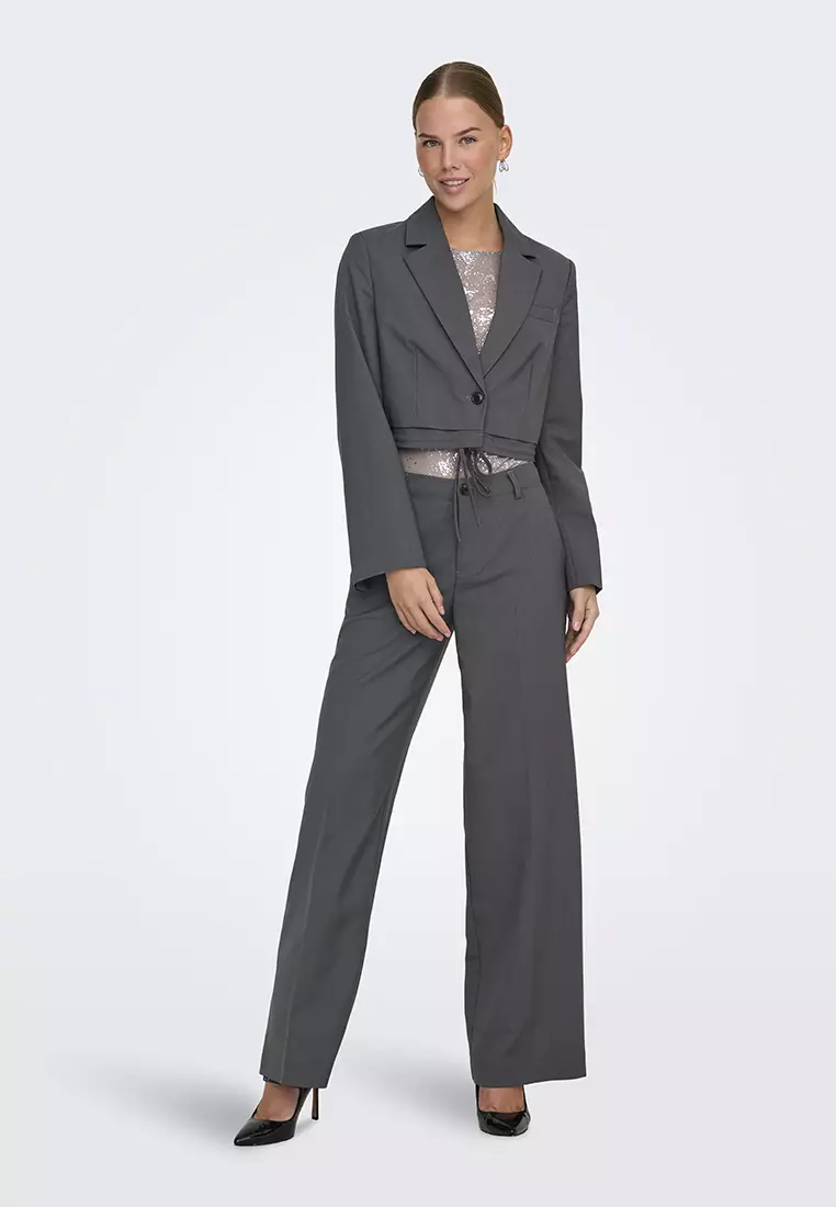 Alana Long Sleeve Short Tie Blazer