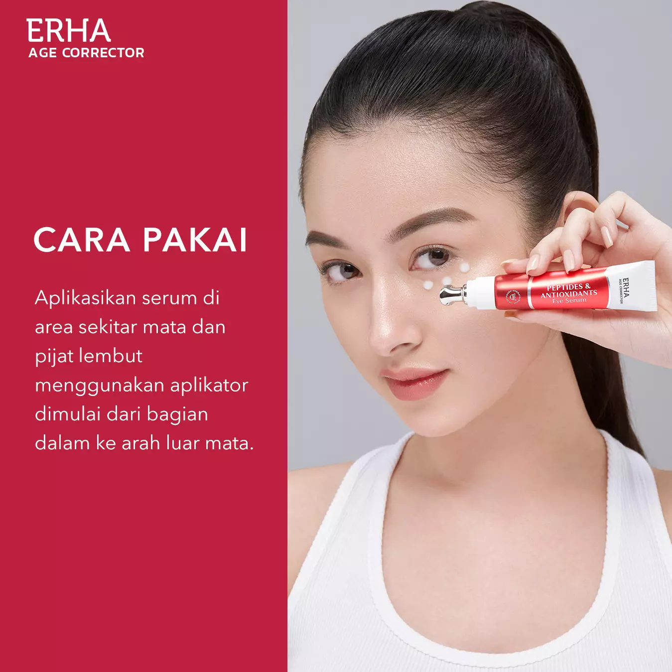 ERHA Age Corrector Peptides & Antioxidants Eye Serum 15g - Serum Mata Anti Aging | Mencerahkan Mata Panda | Menyamarkan Garis Halus Keriput Kantong Mata | Mata Kencang Cerah