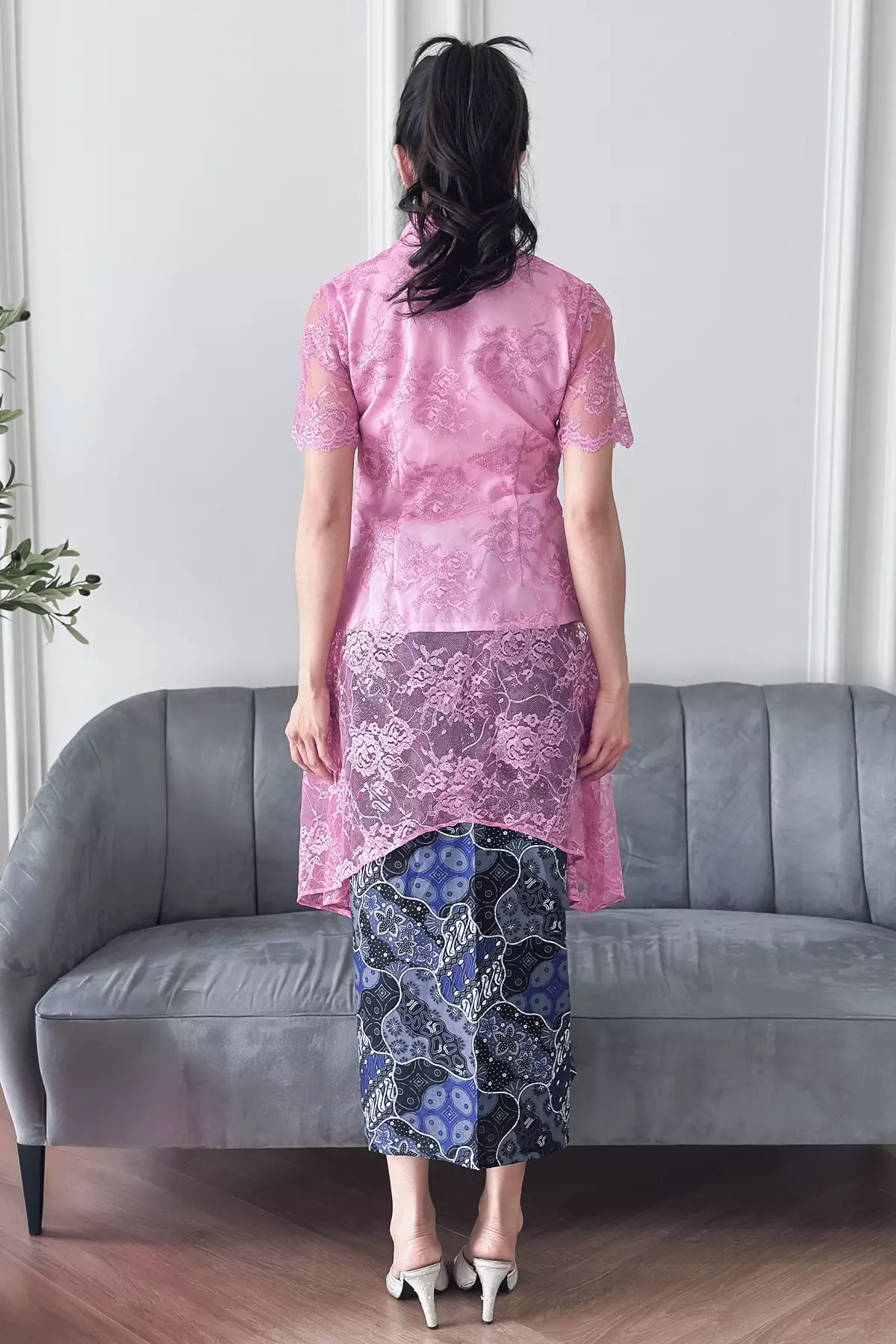 Astadewi Dusty Pink Kebaya Panjang Asymetris