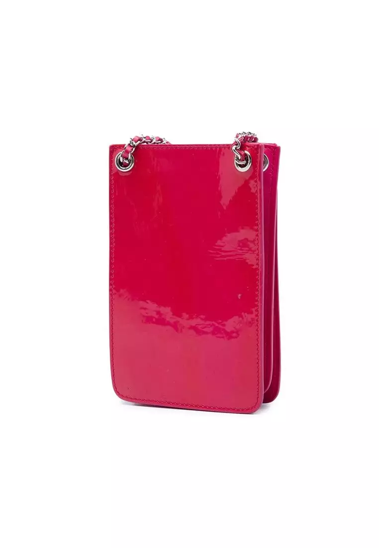 Pre-Loved Chanel Cc Patent Phone Holder Crossbody