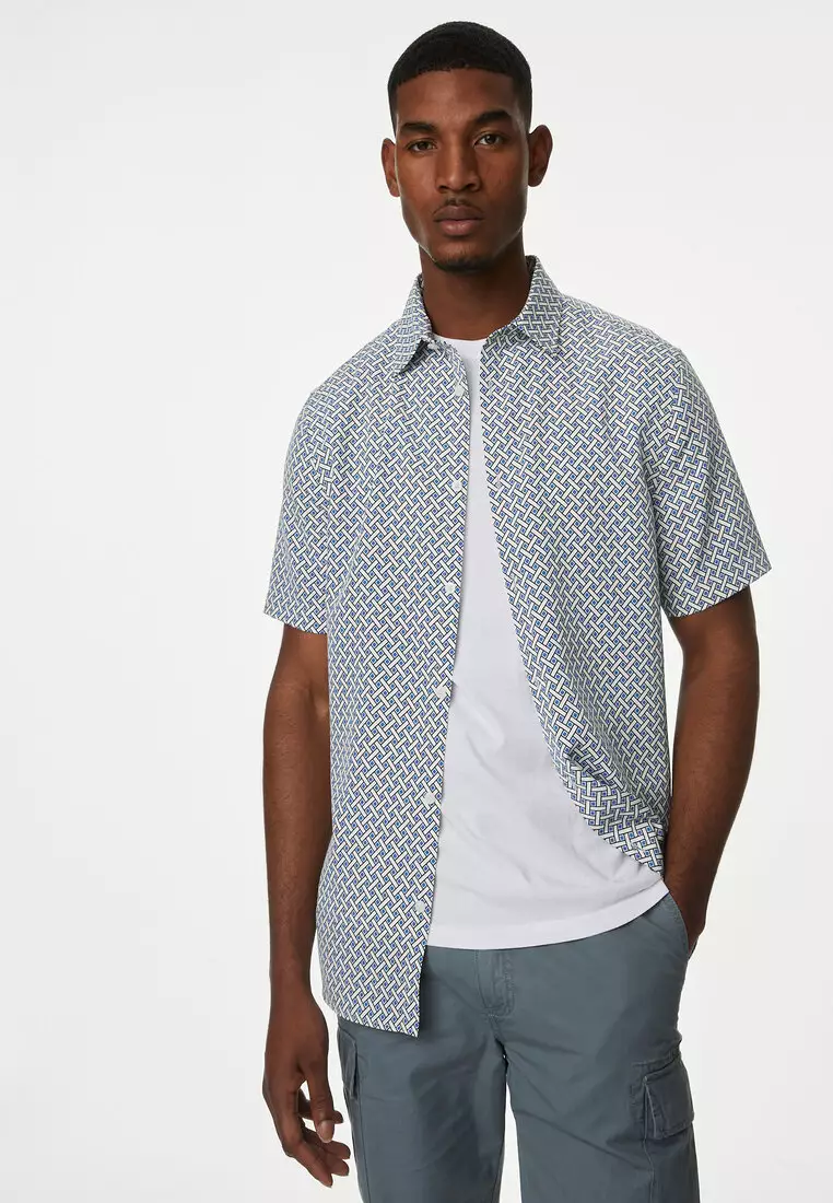 M&s mens shirts sales short sleeve