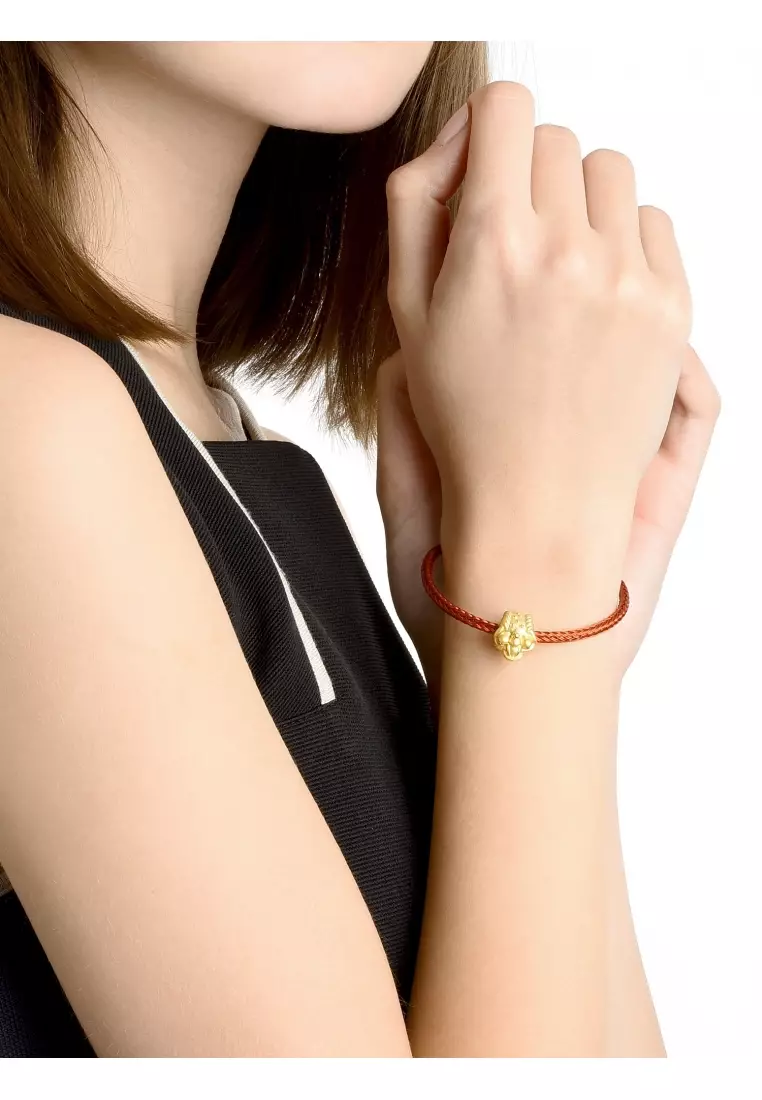999 24K Solid Gold Three-Legged Toad Blessings Charm 90020C (Bracelet not included)